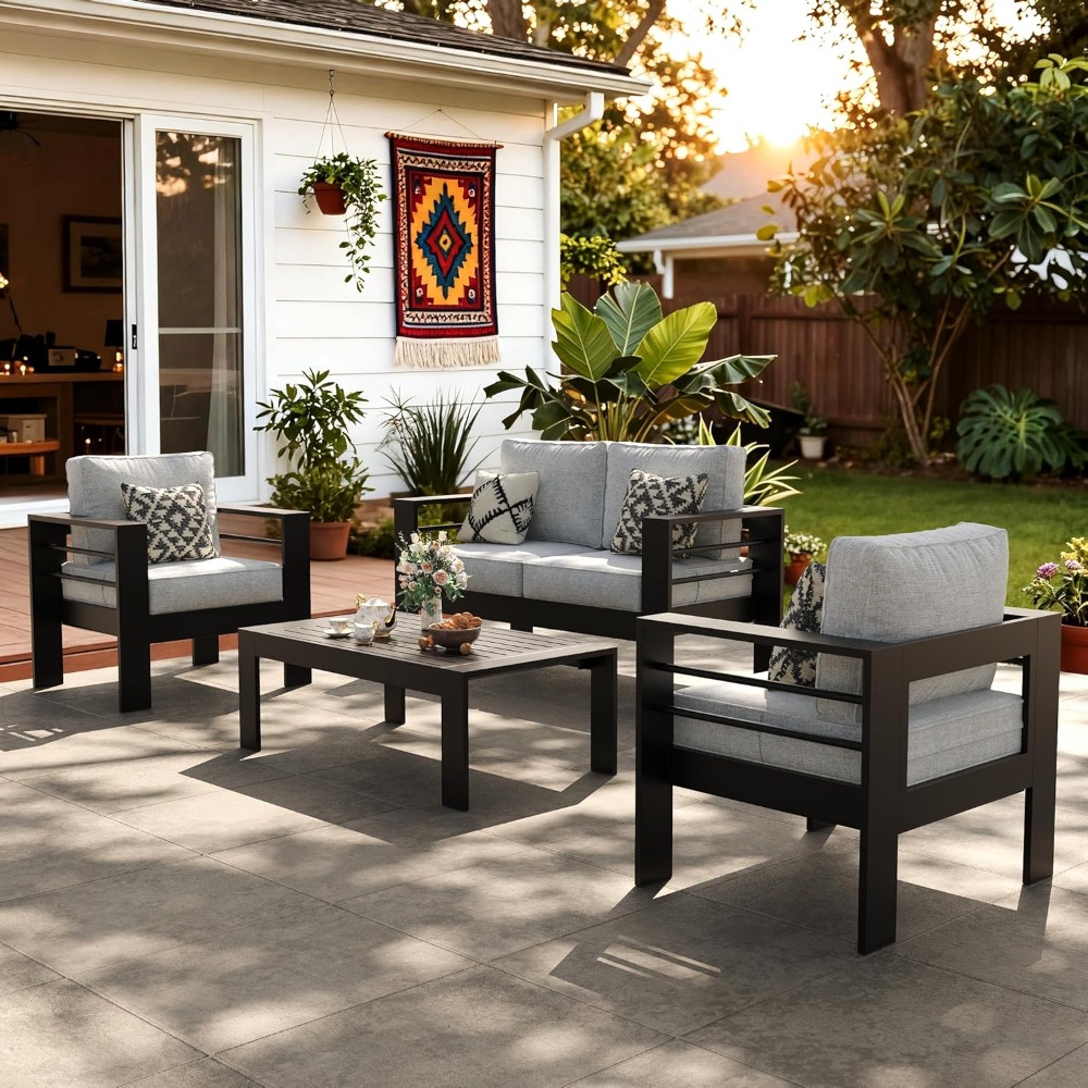 Outdoor Furniture On Sale - Outdoor Aluminum Furniture Set, 4 Pieces