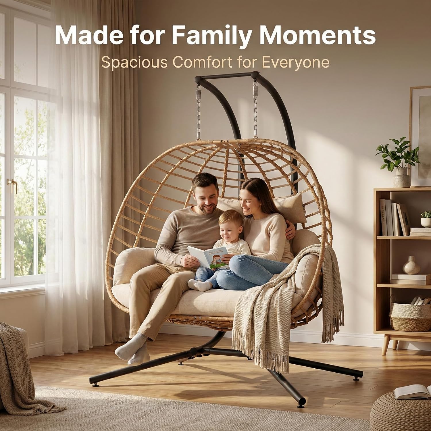Double Hanging Egg Chair with  - Outdoor Furniture Egg Chair ulasan dan harga