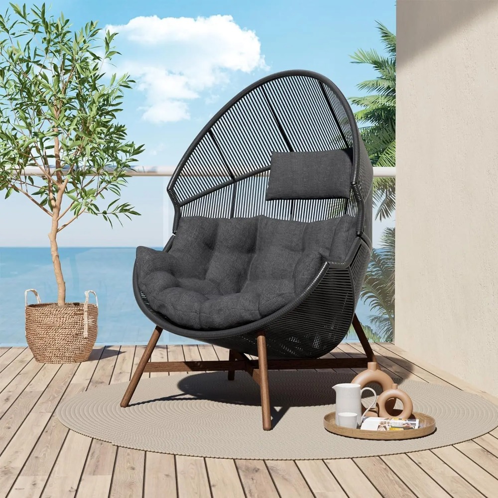 Outdoor Egg Chair PE Wicker Wo - Outdoor Furniture Egg Chair ulasan dan harga