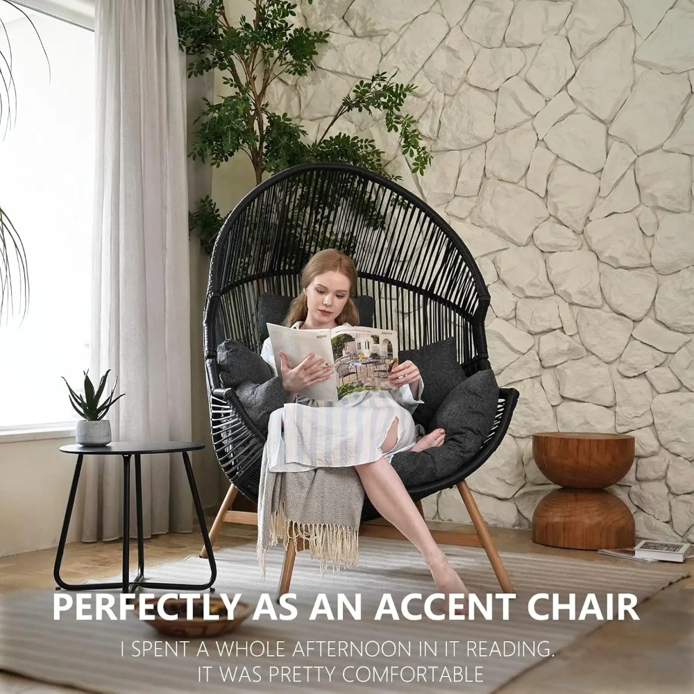 Outdoor Egg Chair PE Wicker Wo - Outdoor Furniture Egg Chair ulasan dan harga