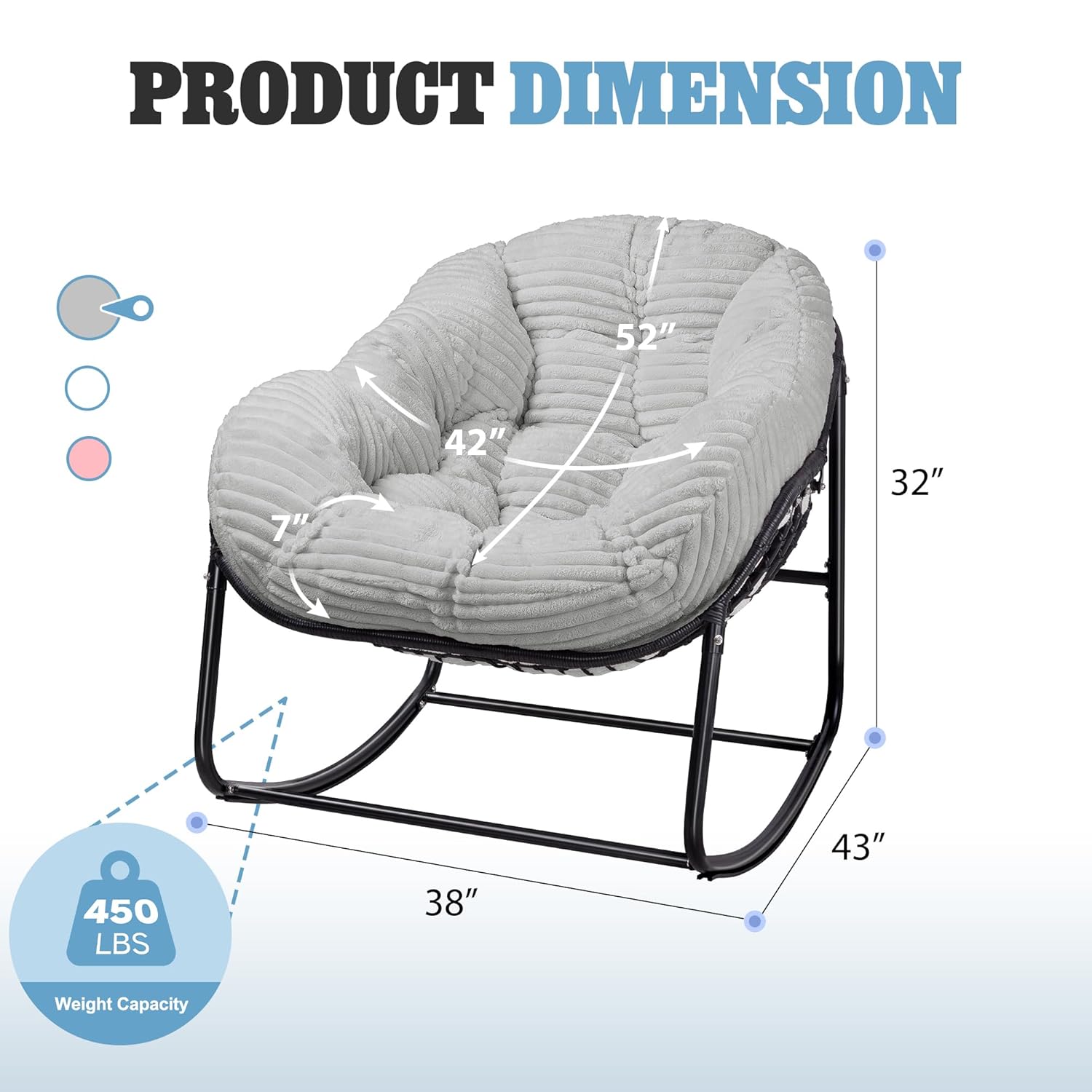 Oversized Papasan Rocking Chai - Outdoor Furniture Egg Chair ulasan dan harga