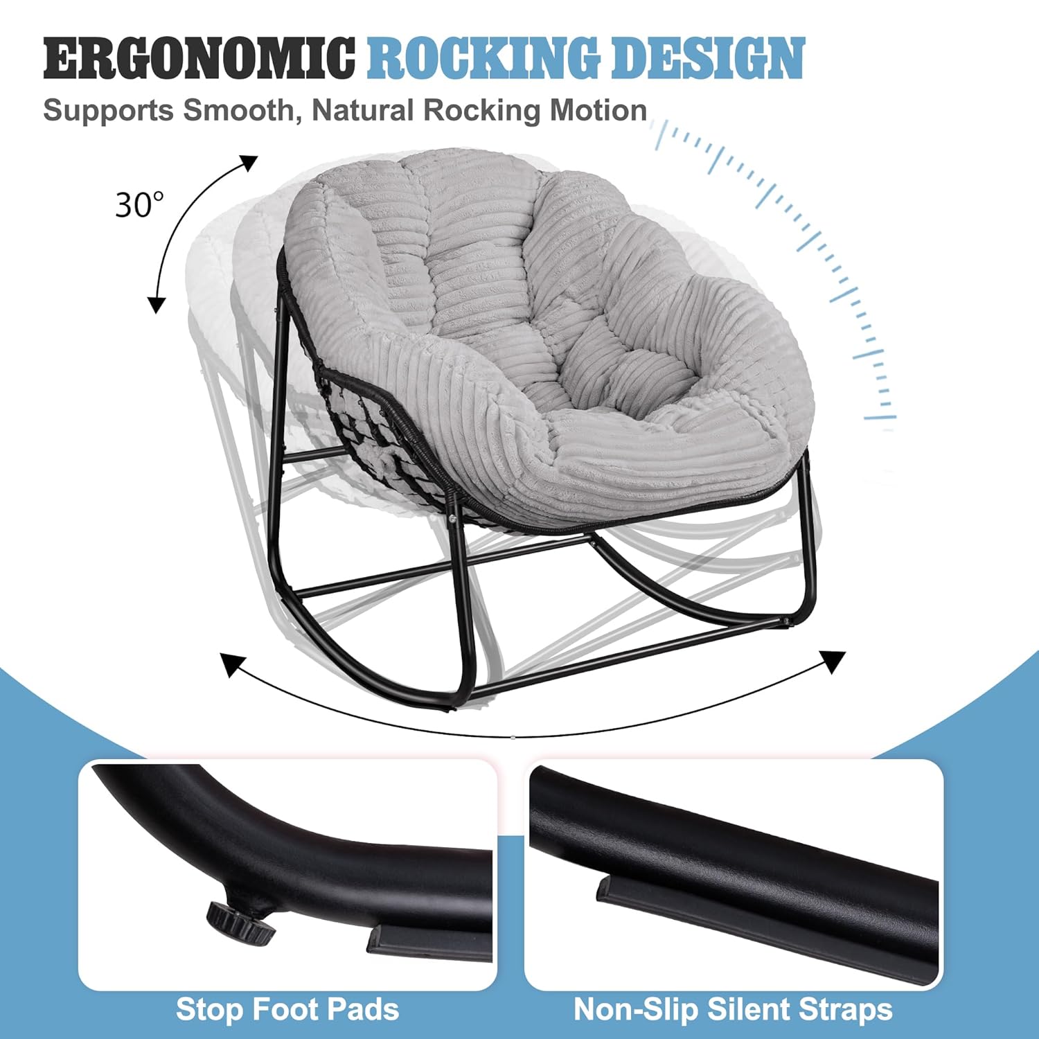 Oversized Papasan Rocking Chai - Outdoor Furniture Egg Chair ulasan dan harga