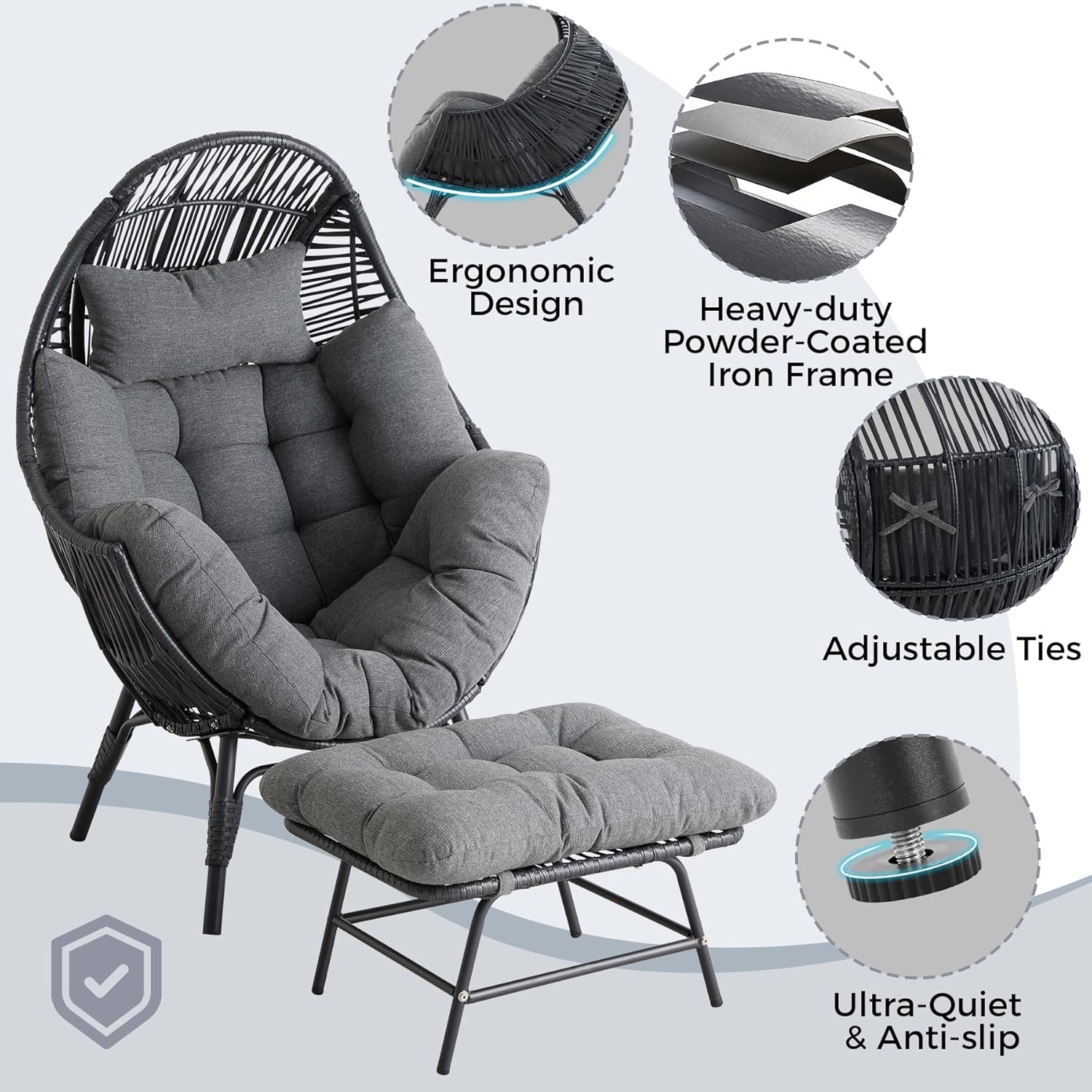 Wicker Outdoor Egg Chair with  - Outdoor Furniture Egg Chair ulasan dan harga