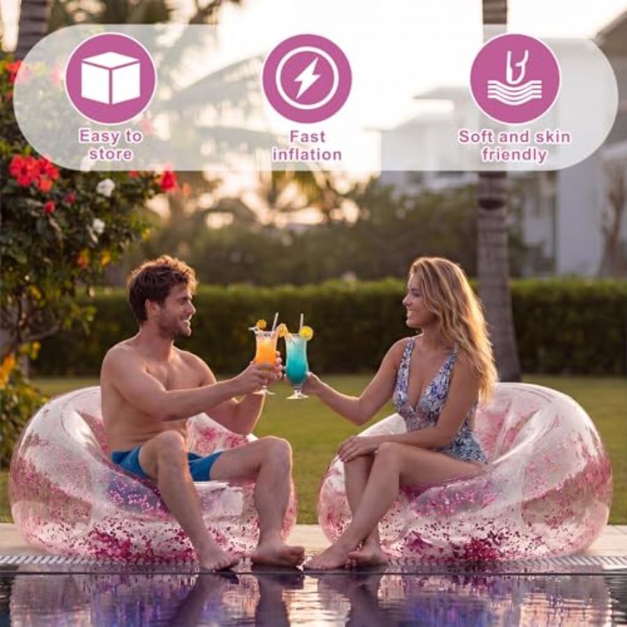 6 Pcs Inflatable Bean Bag Chai - Outdoor Furniture Lounge Chair ulasan dan harga