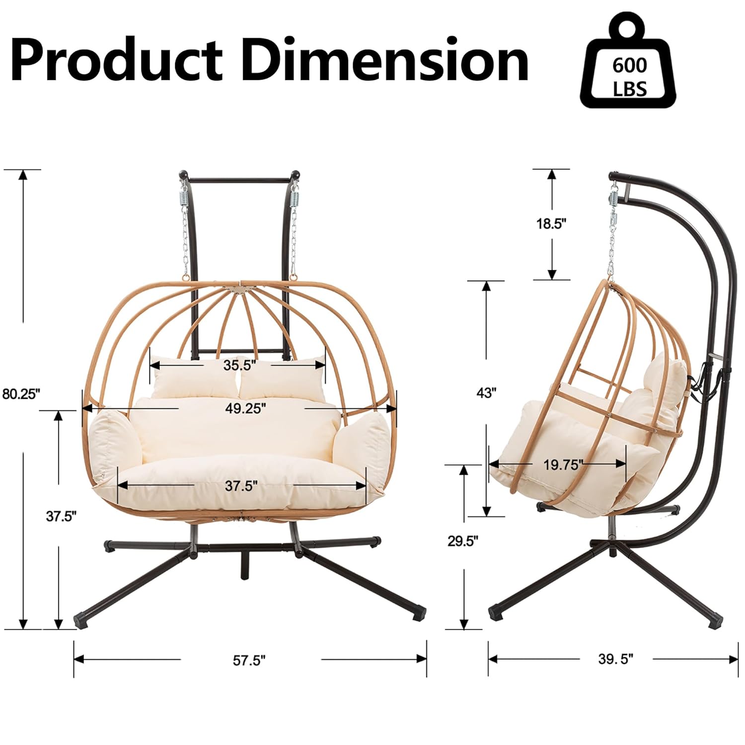 2 Person All Weather Egg Chair - Outdoor Furniture Egg Chair ulasan dan harga