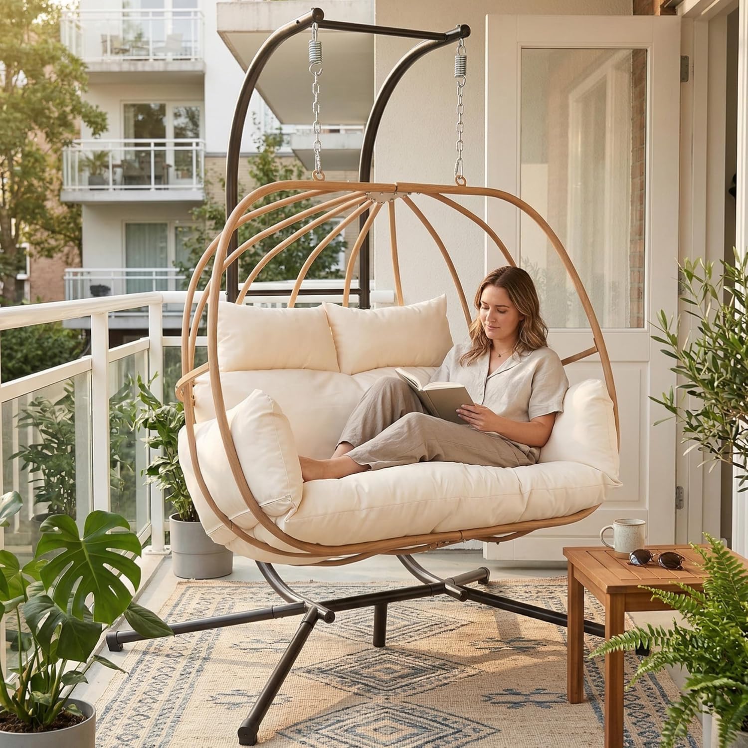 2 Person All Weather Egg Chair - Outdoor Furniture Egg Chair ulasan dan harga