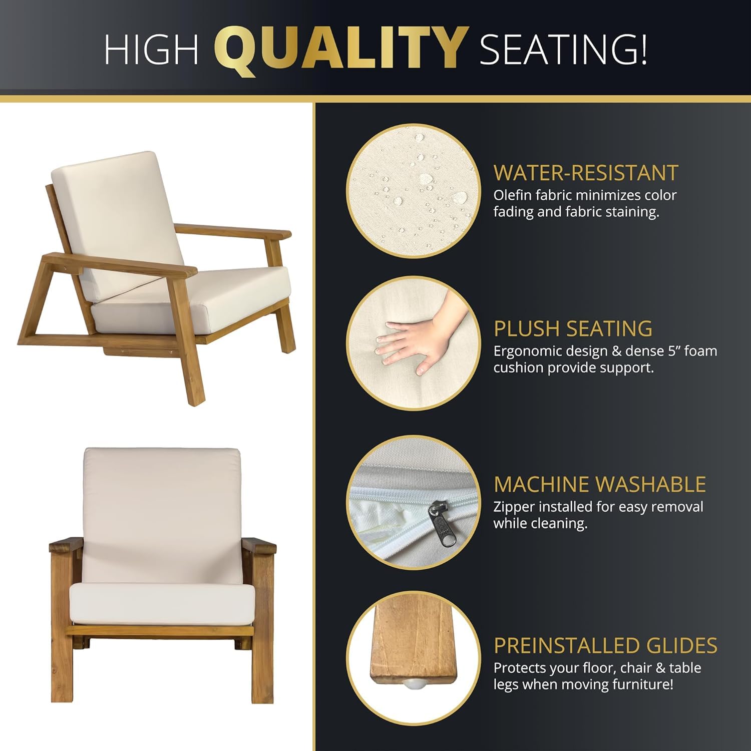 4-Piece Deep Seating Teak Pati - Outdoor Furniture Japanese Style ulasan dan harga