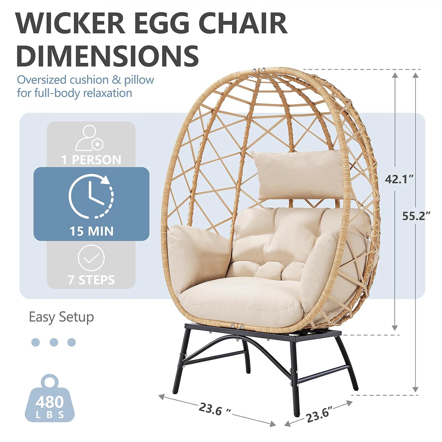 Wicker Egg Chair Outdoor, Over - Outdoor Furniture Egg Chair ulasan dan harga