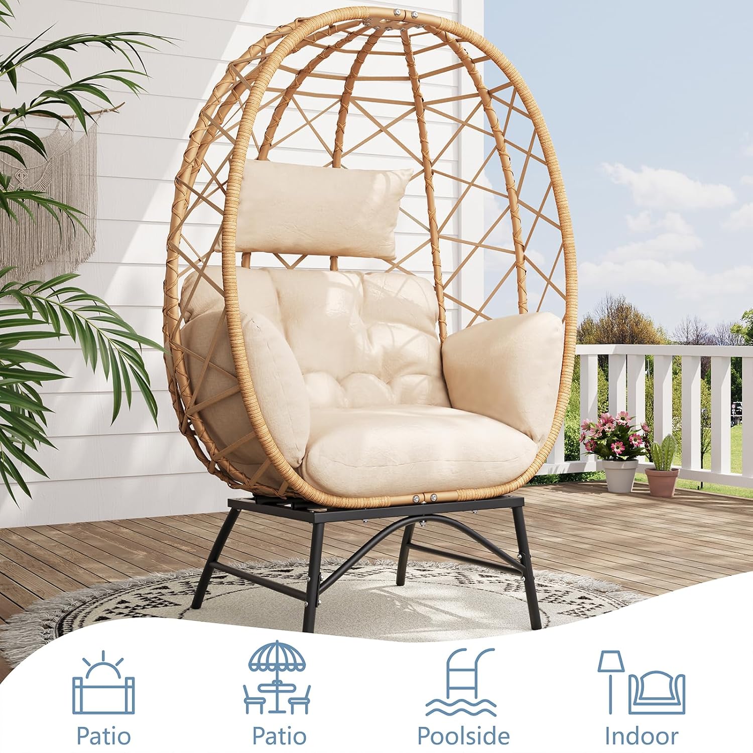 Wicker Egg Chair Outdoor, Over - Outdoor Furniture Egg Chair ulasan dan harga
