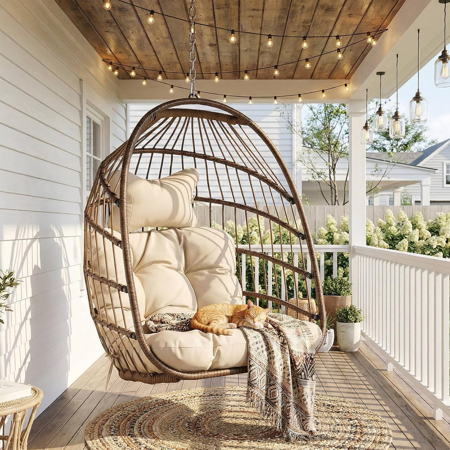 Outdoor Hanging Egg Chair With - Outdoor Furniture Egg Chair ulasan dan harga