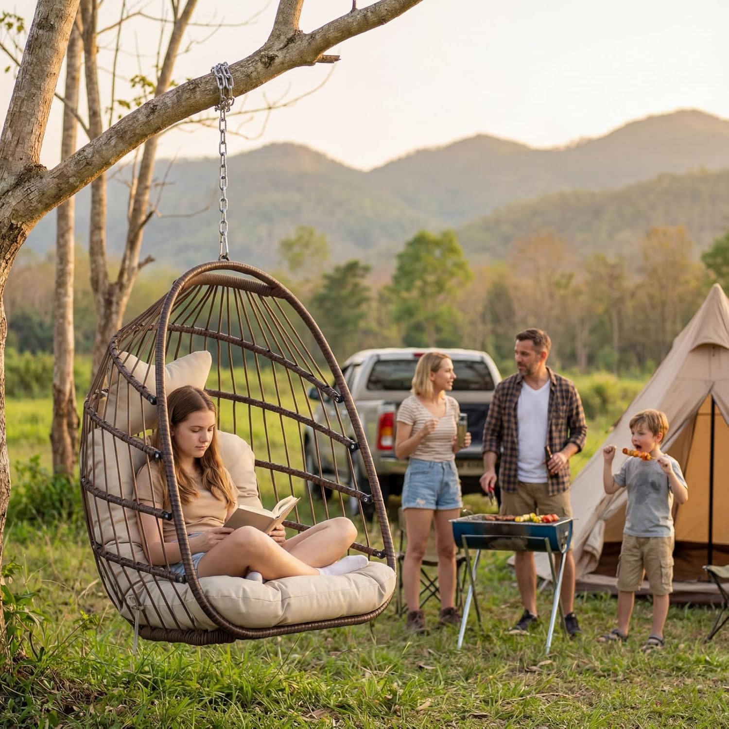 Outdoor Hanging Egg Chair With - Outdoor Furniture Egg Chair ulasan dan harga