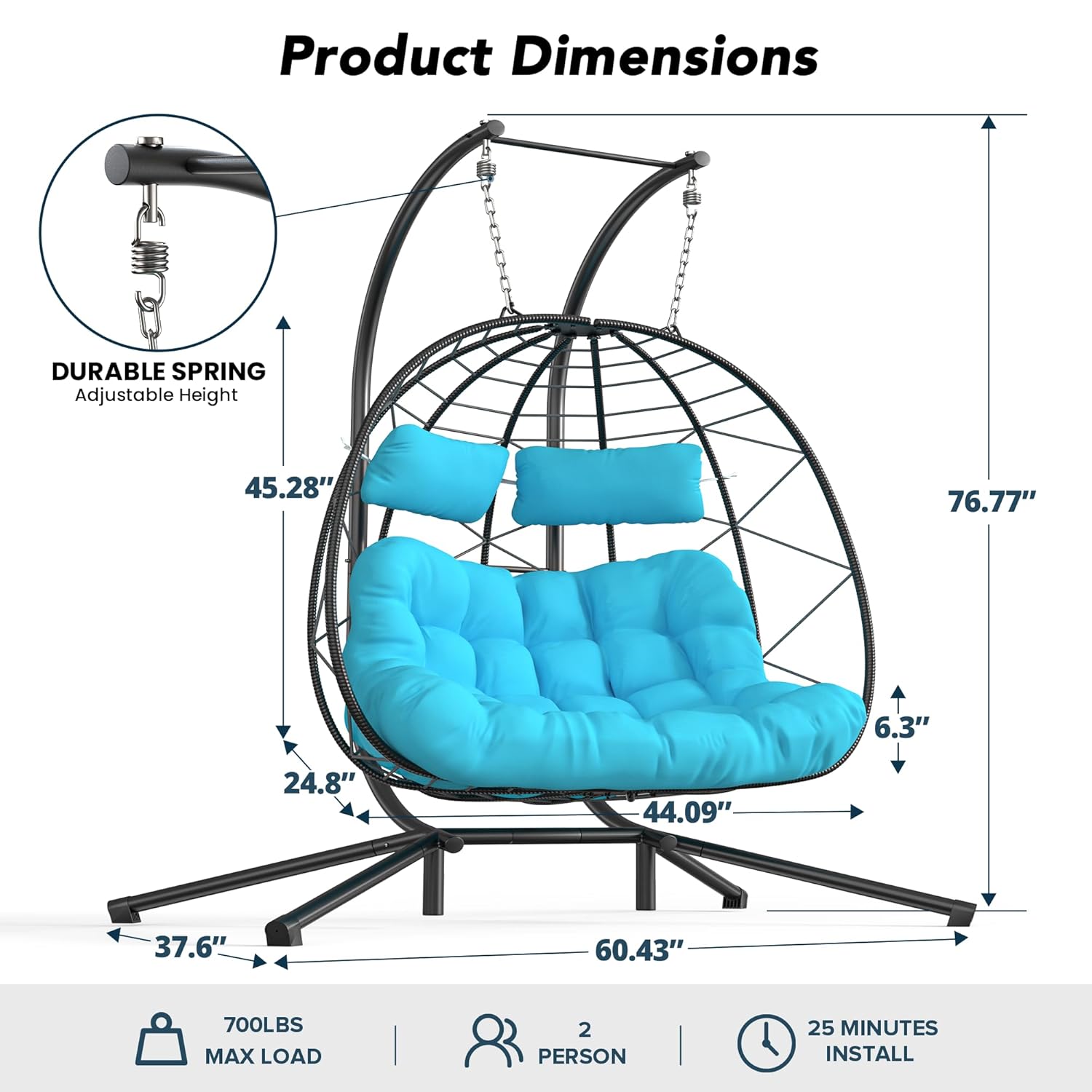 Set of 2 Wicker Hanging Egg Ch - Outdoor Furniture Egg Chair ulasan dan harga