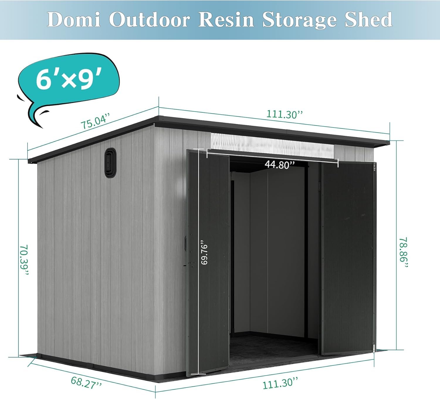 Domi 6x9FT Resin Outdoor Stora - Outdoor Furniture Modern ulasan dan harga