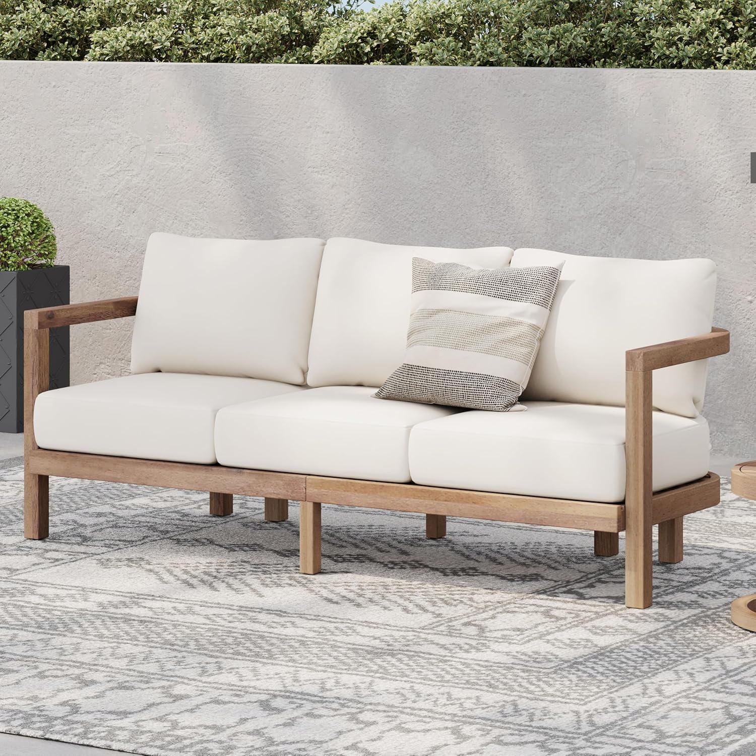 3 Seater Acacia Wood Outdoor S - Outdoor Furniture Japanese Style ulasan dan harga