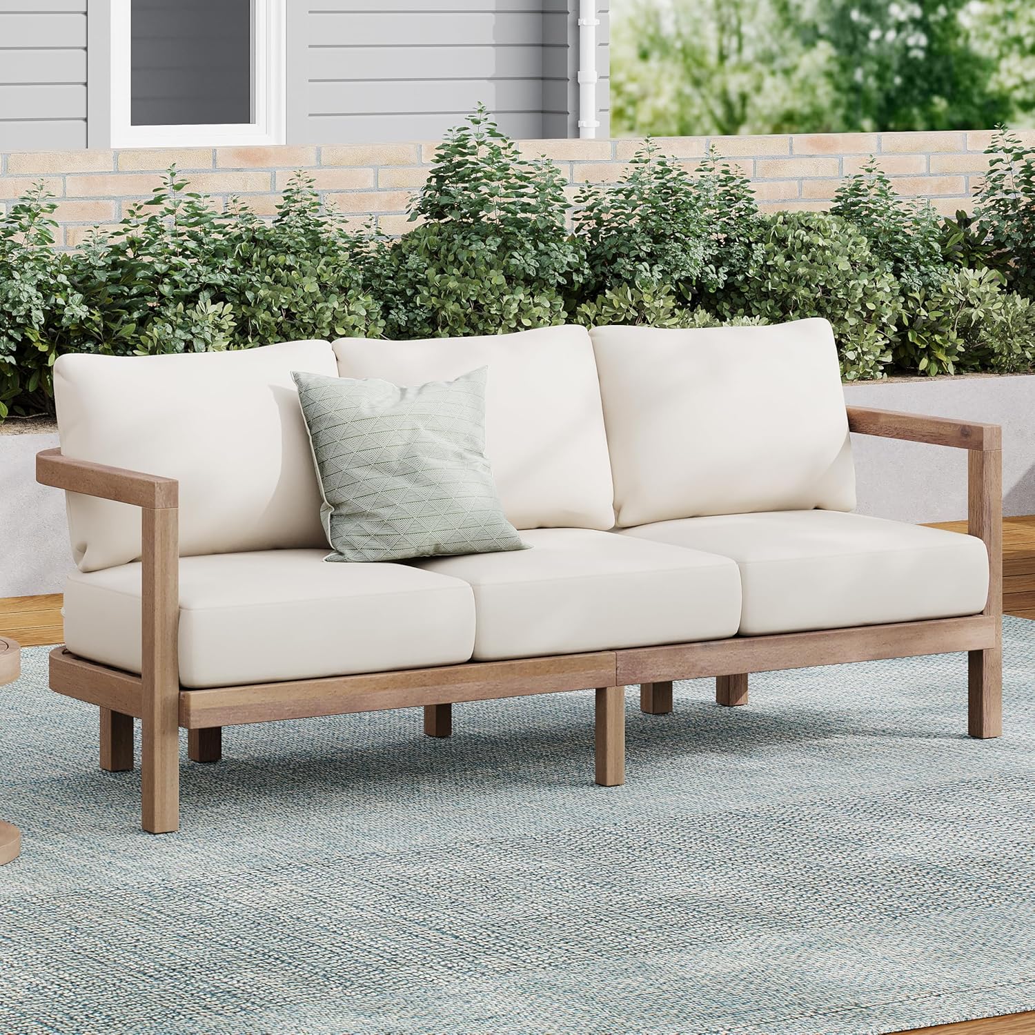 3 Seater Acacia Wood Outdoor S - Outdoor Furniture Japanese Style ulasan dan harga