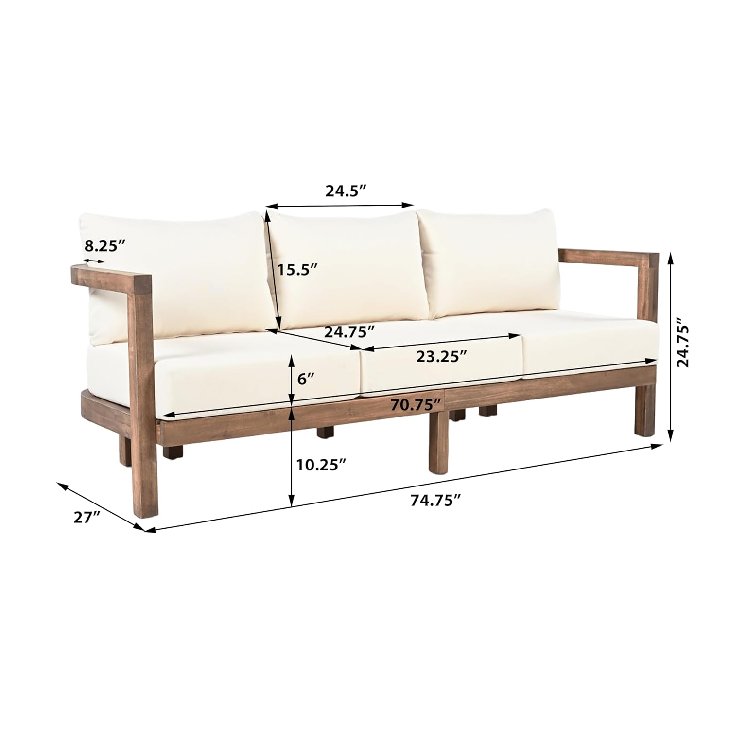 3 Seater Acacia Wood Outdoor S - Outdoor Furniture Japanese Style ulasan dan harga