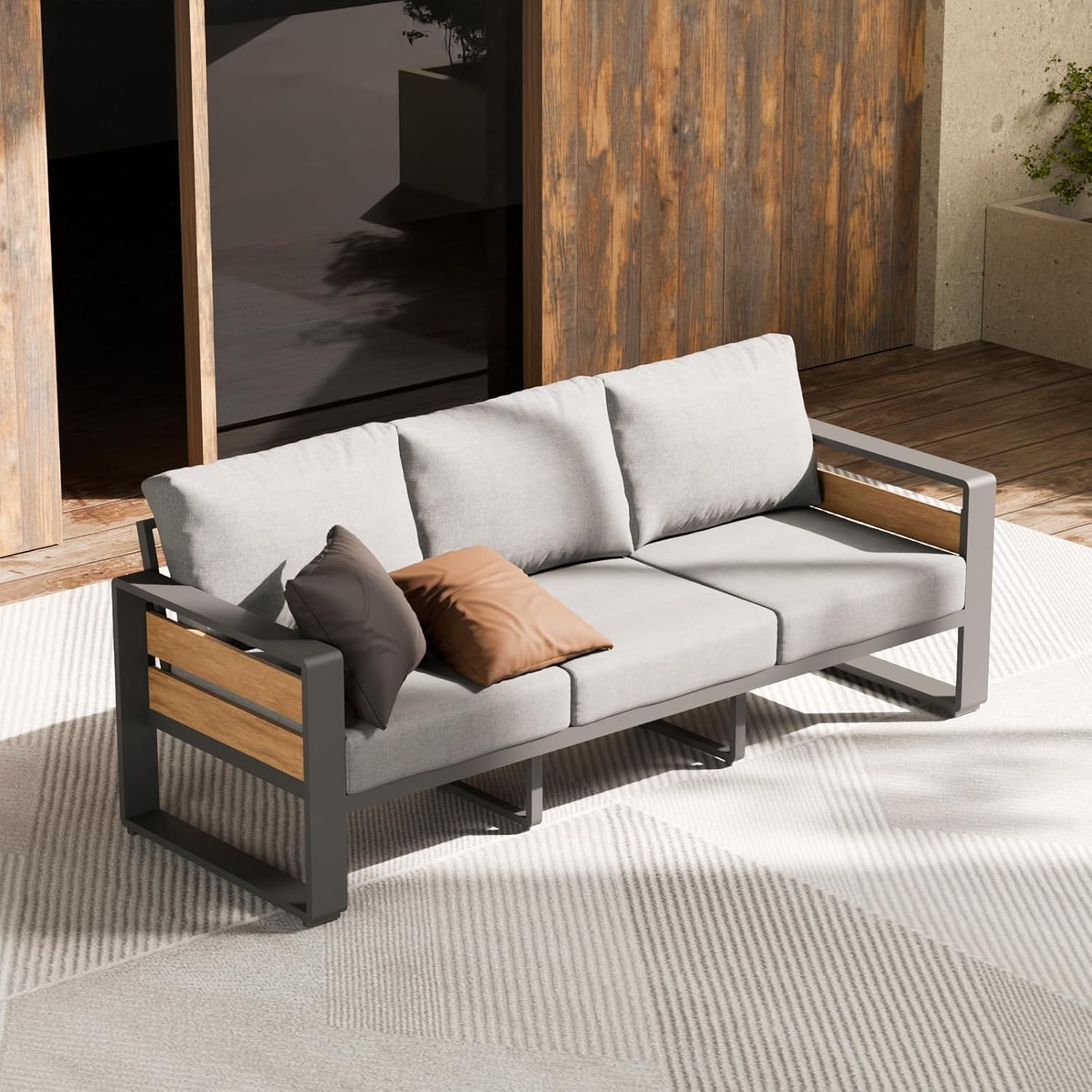 3-Seat All-Weather Aluminum Ou - Outdoor Furniture Japanese Style ulasan dan harga