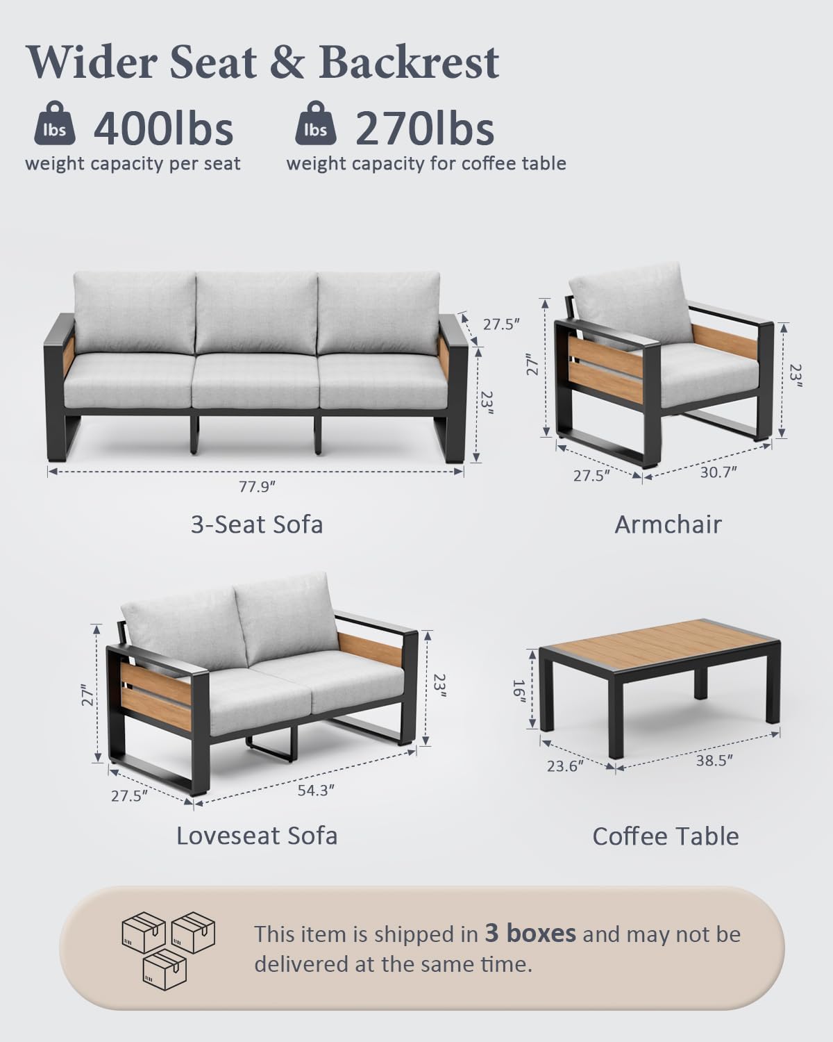 3-Seat All-Weather Aluminum Ou - Outdoor Furniture Japanese Style ulasan dan harga