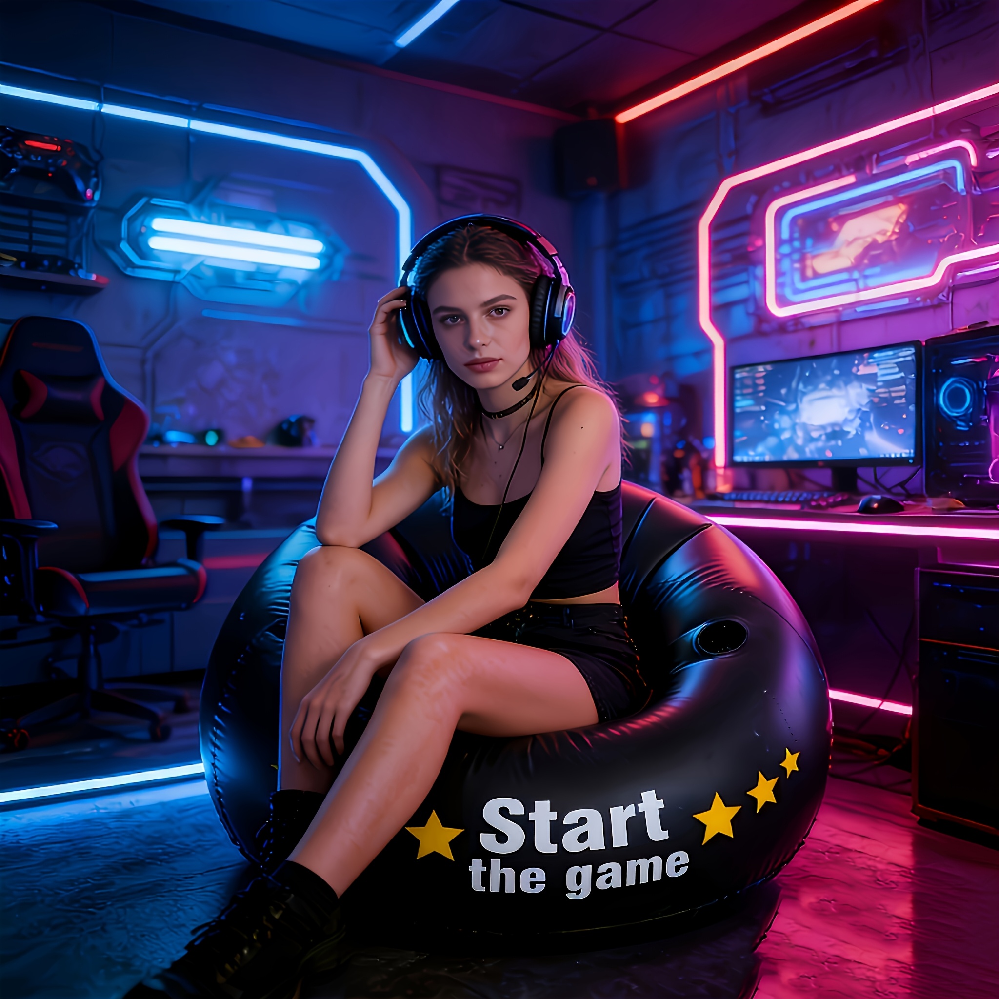 Gaming Inflatable Lazy Sofa Ch - Outdoor Furniture Lounge Chair ulasan dan harga