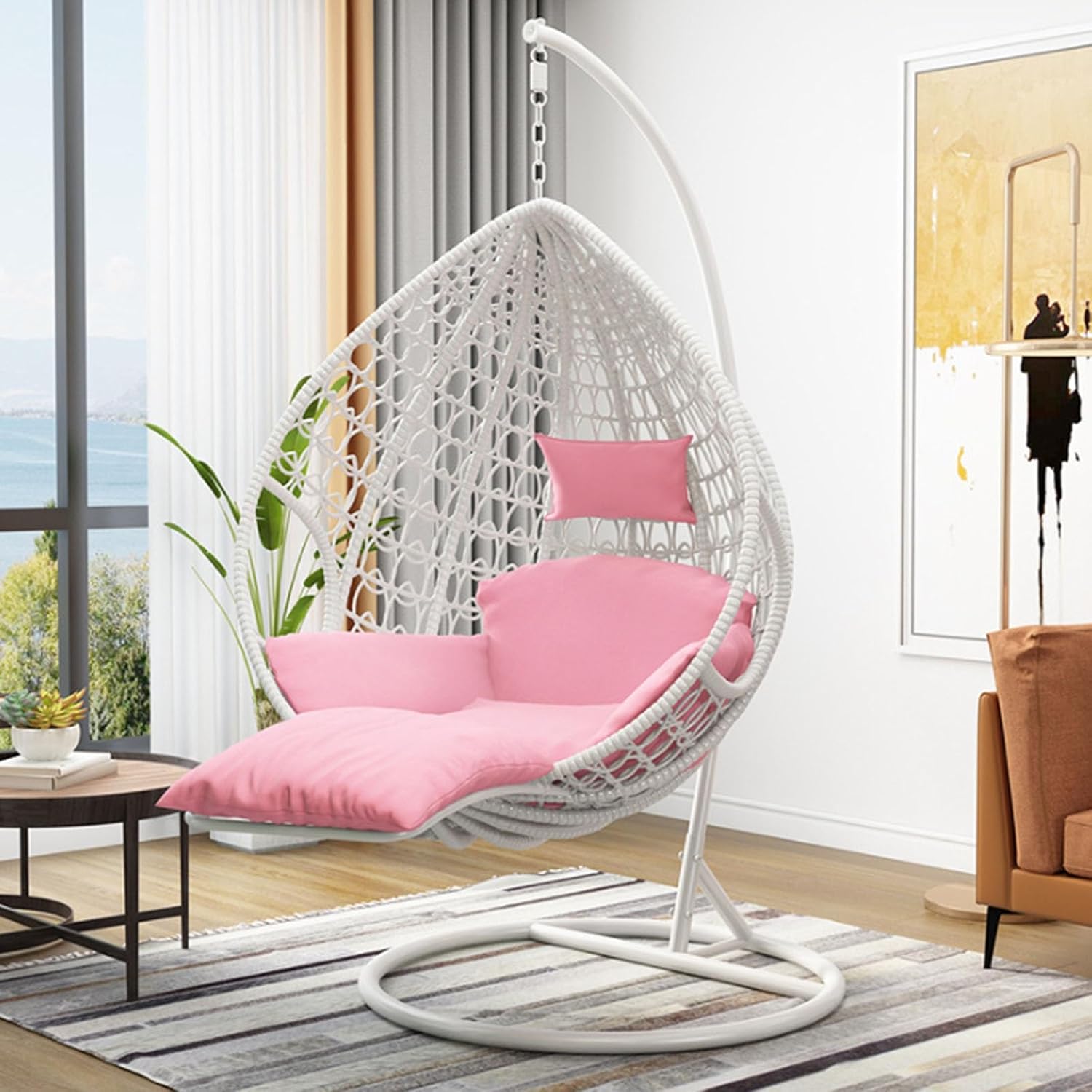 PE Rattan Hanging Egg Chair wi - Outdoor Furniture Egg Chair ulasan dan harga