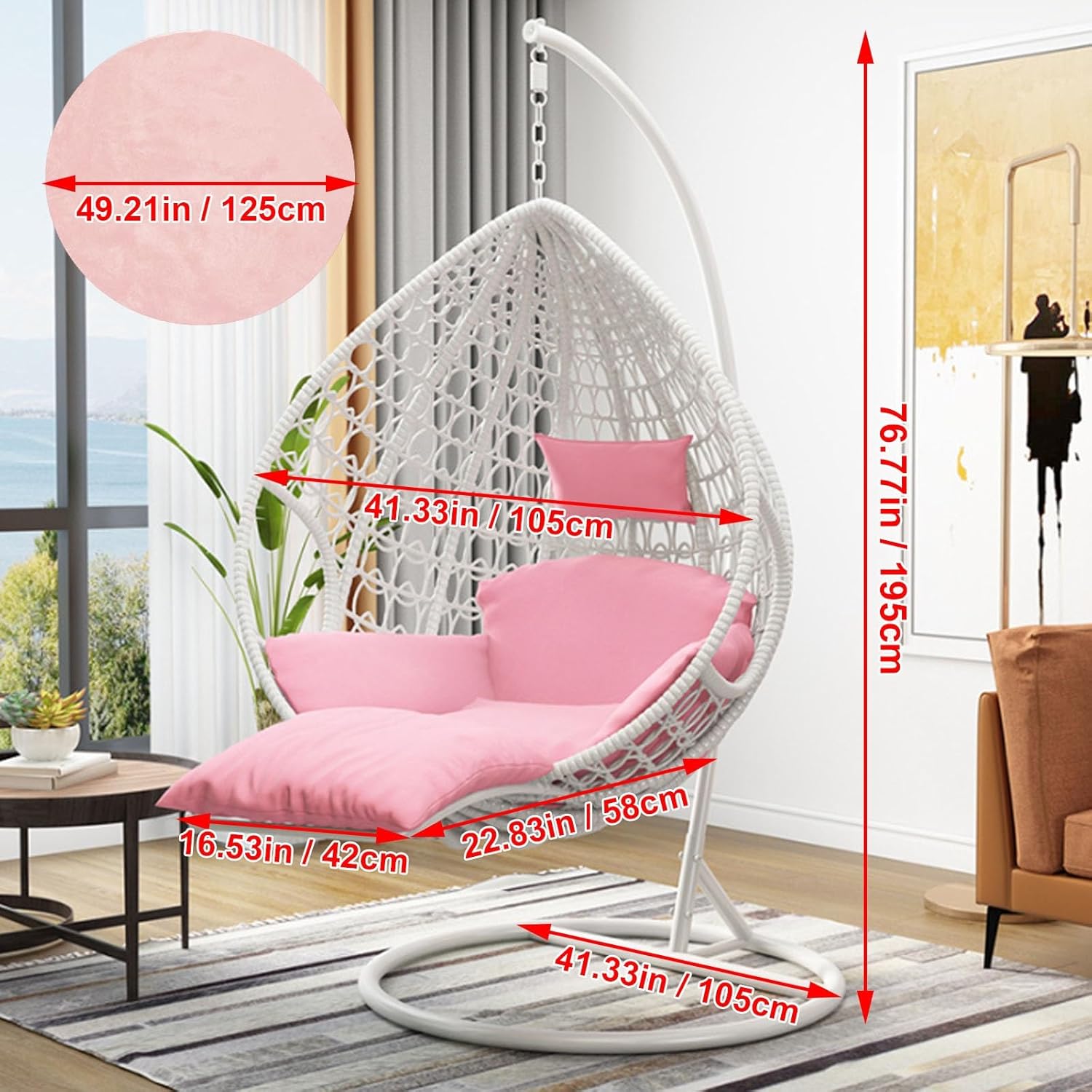 PE Rattan Hanging Egg Chair wi - Outdoor Furniture Egg Chair ulasan dan harga
