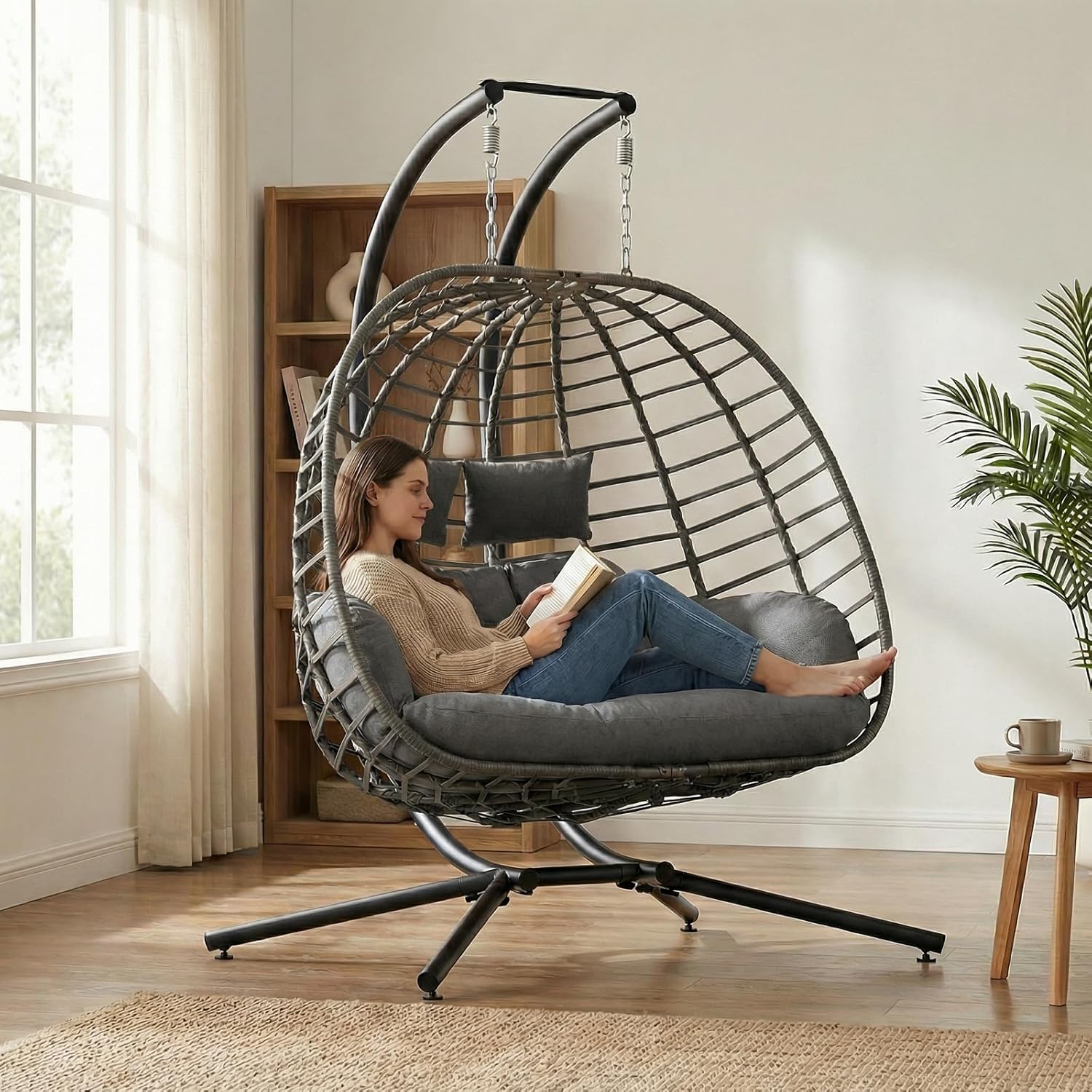 2 Person Egg Swing Chair with  - Outdoor Furniture Egg Chair ulasan dan harga