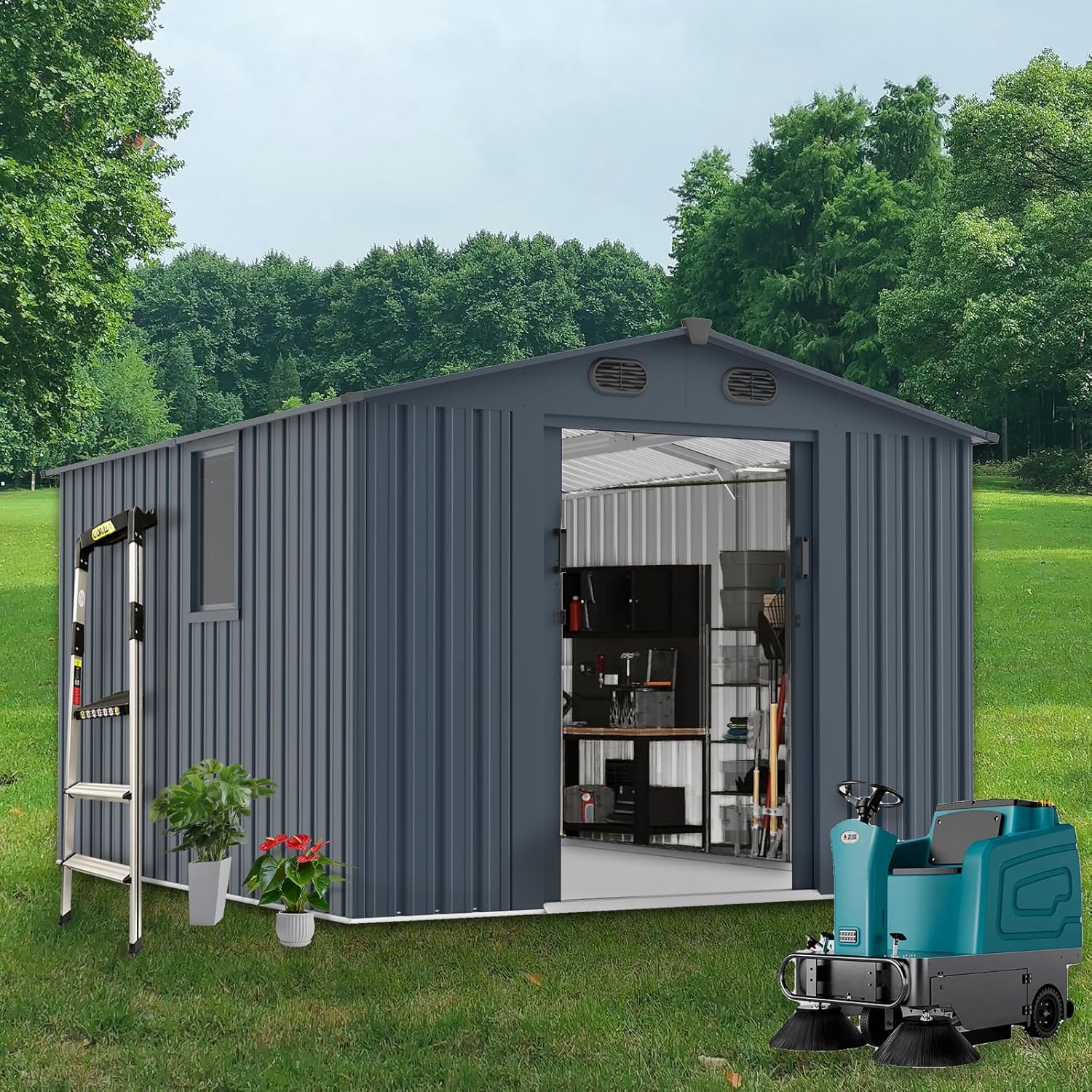 Outdoor Storage Shed 8x10 FT w - Outdoor Furniture Modern ulasan dan harga