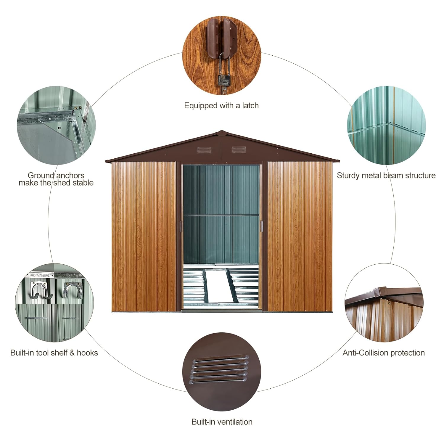 8x10 FT Outdoor Storage Shed,  - Outdoor Furniture Modern ulasan dan harga