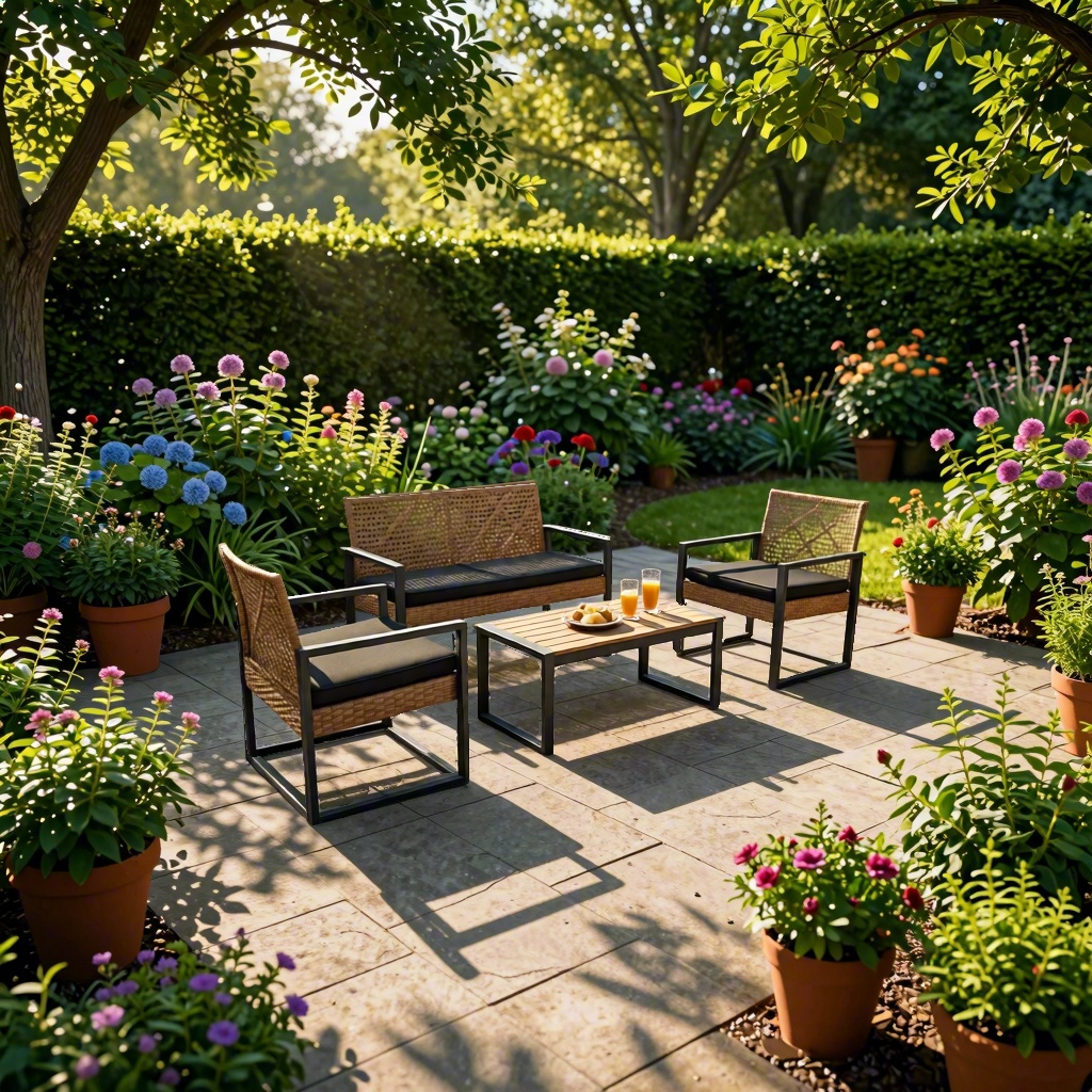 4-Piece Modern Wicker Outdoor  - Outdoor Furniture On Sale ulasan dan harga
