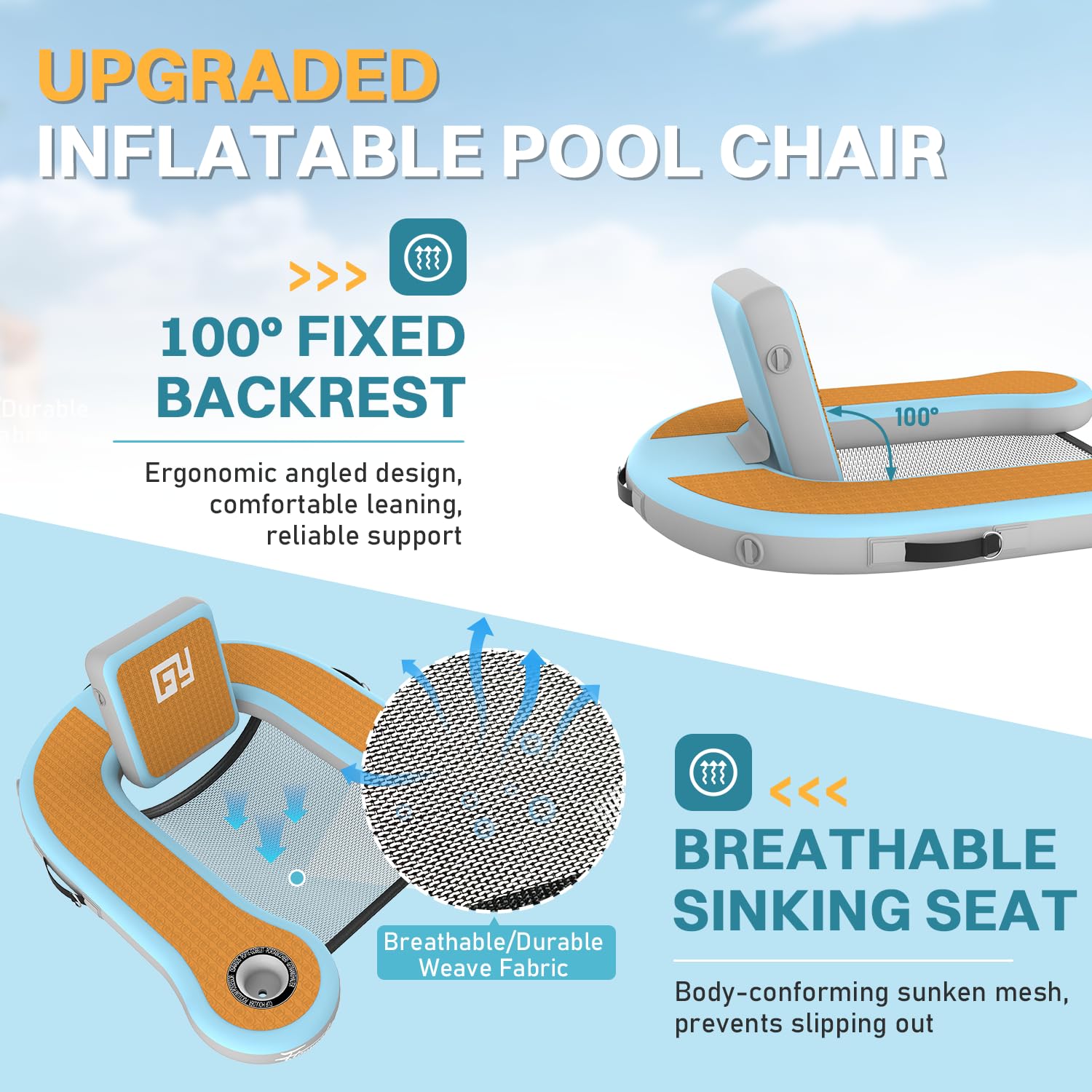 Adults Inflatable Pool Float C - Outdoor Furniture For Pool ulasan dan harga