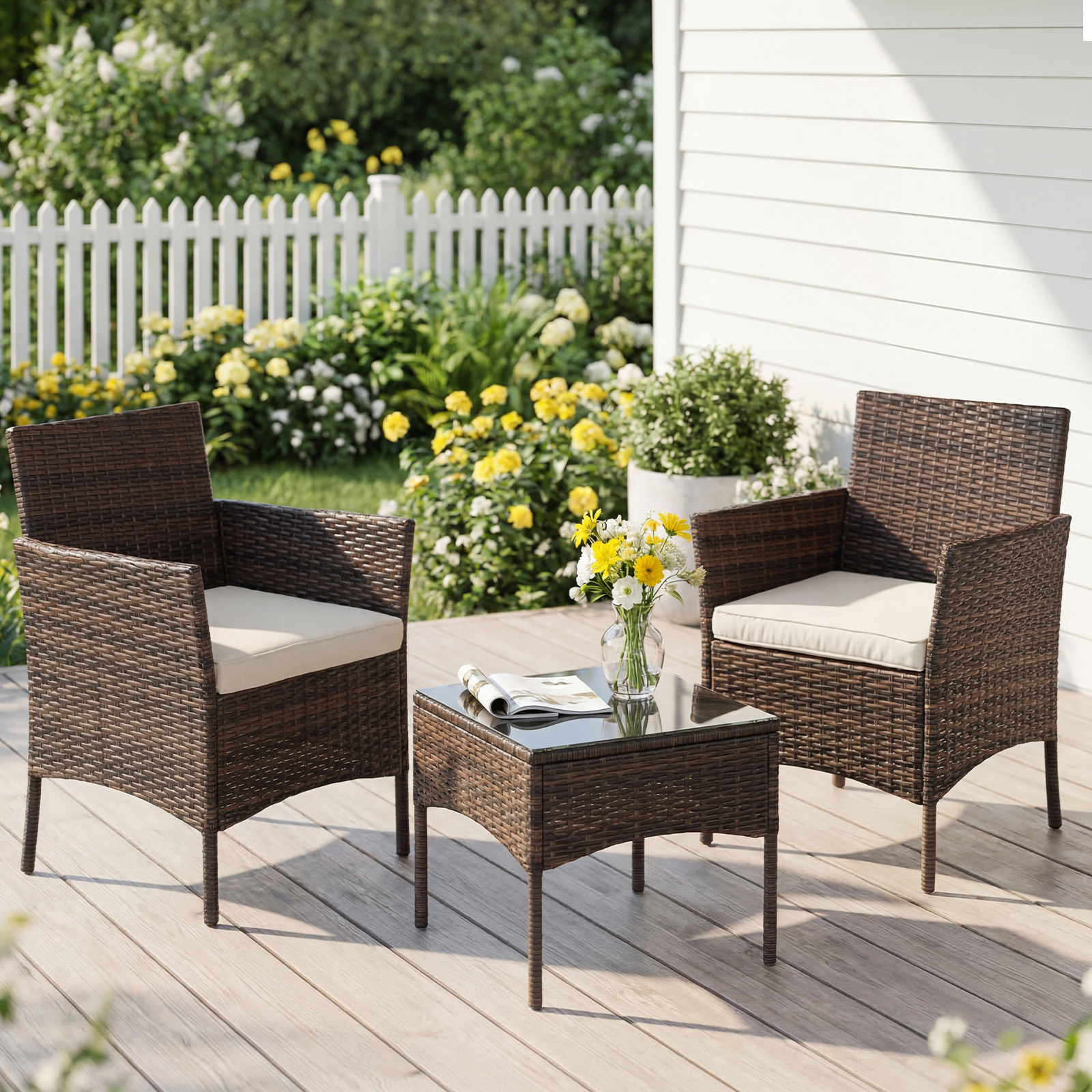 JHK 3 Pieces Outdoor Patio Fur - Outdoor Furniture On Sale ulasan dan harga