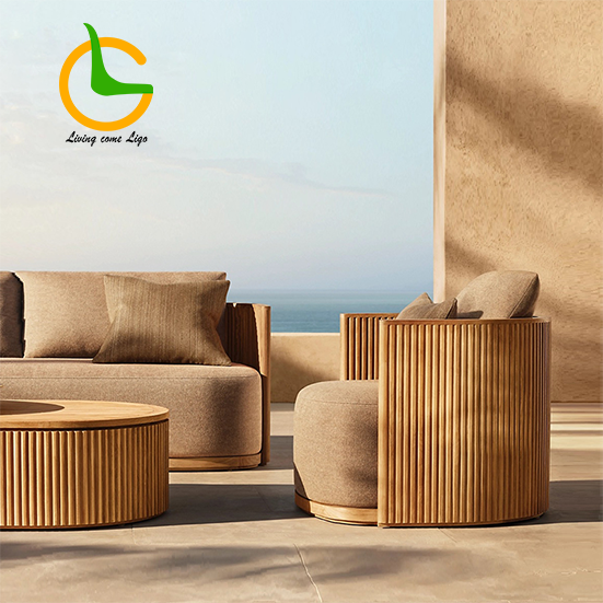 Luxury L-shaped Teak Wood Outd - Outdoor Furniture Japanese Style ulasan dan harga