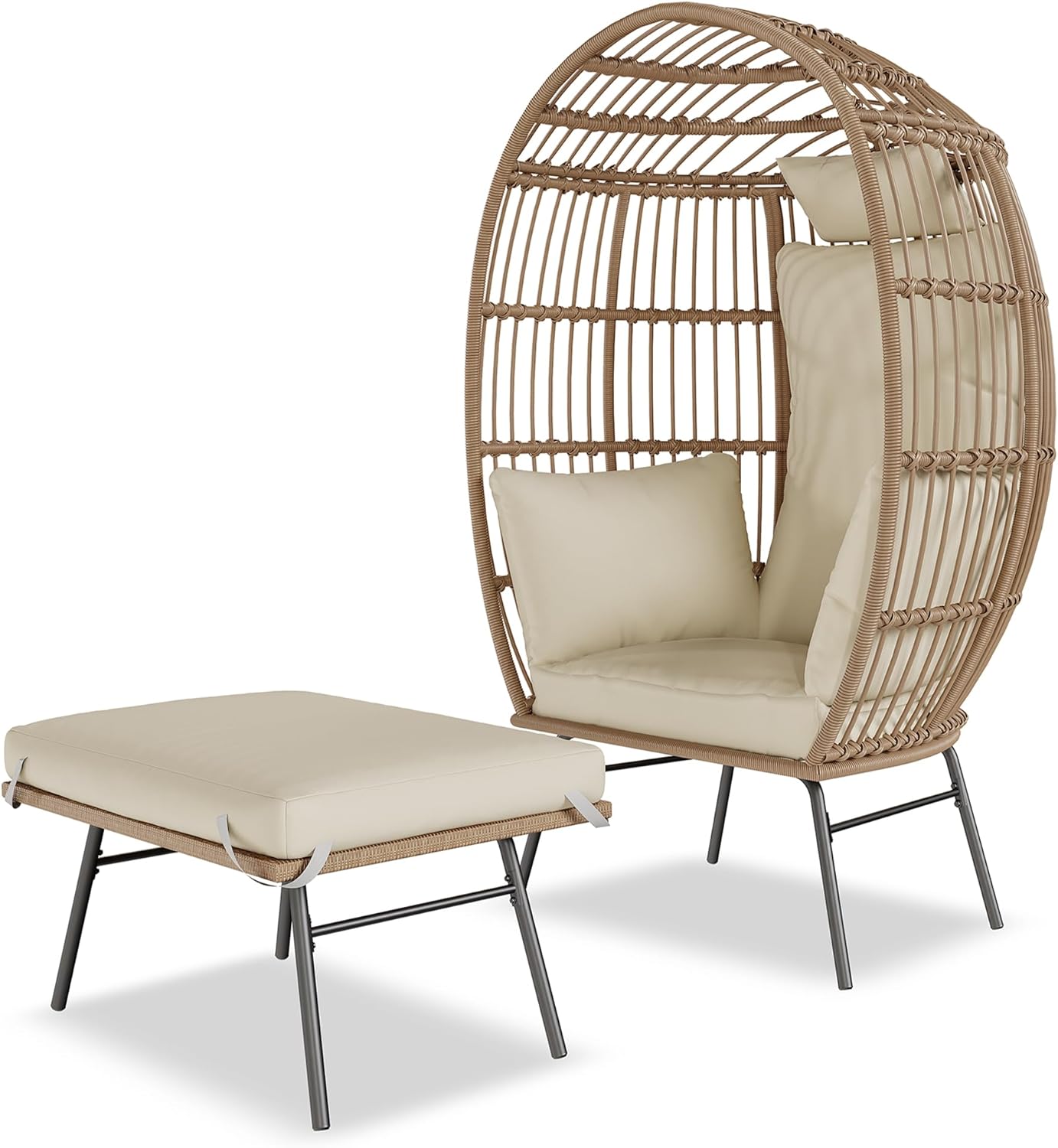 Wicker Egg Chair with Ottoman, - Outdoor Furniture Egg Chair ulasan dan harga